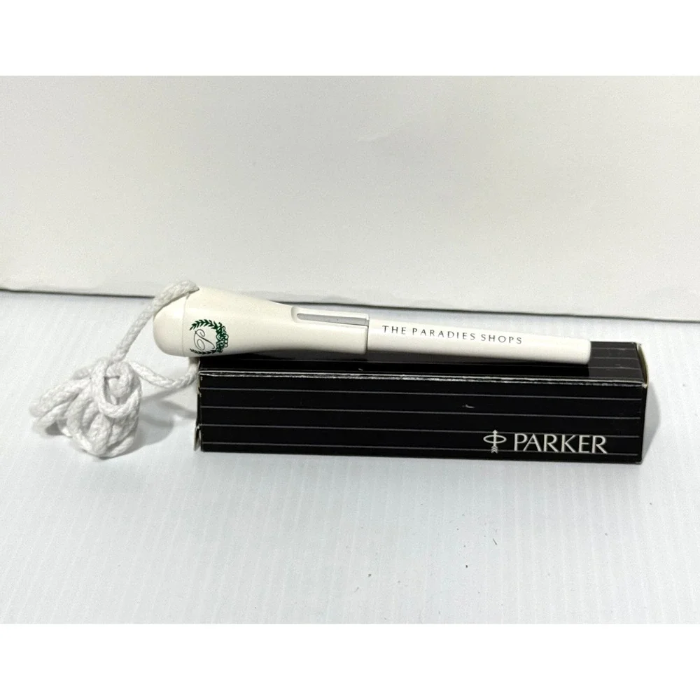 Vintage Parker Slinger Swinger Ballpoint Lanyard Pen WHT Paradies Shops 80s NOS